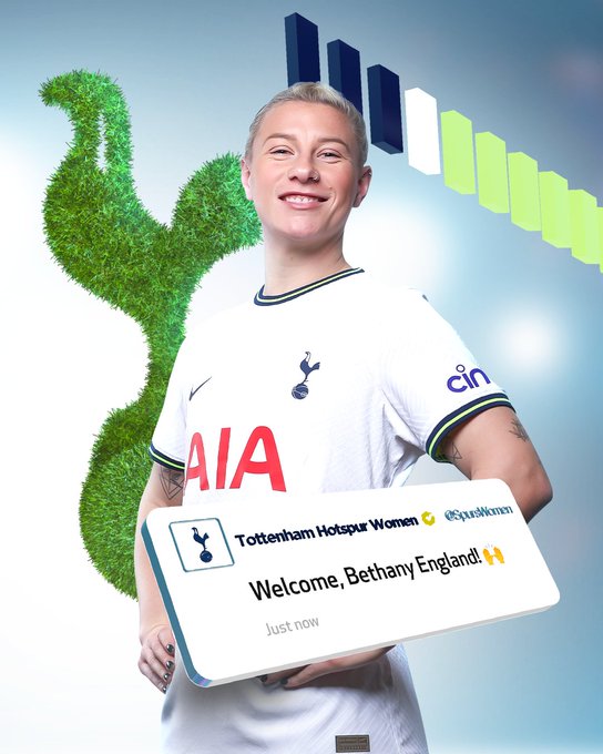 Publicity post from when Beth England signed for Spurs